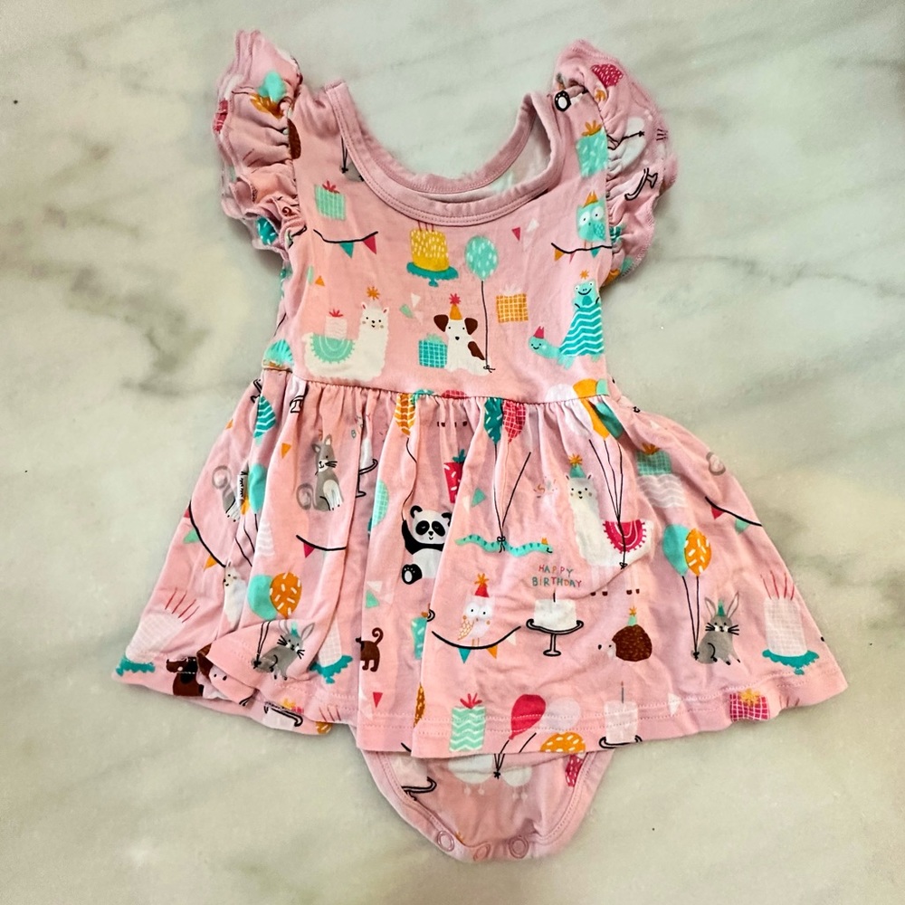 Little Sleepies Birthday Bodysuit Twirl Bamboo Dress